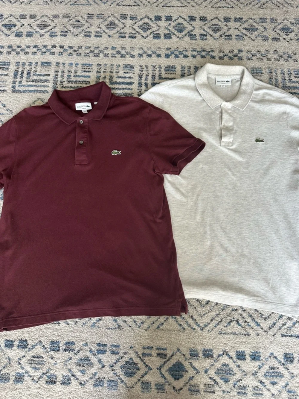 Lacoste L.12.12 Slim Fit Piqué Polo Maroon size Large (Excellent) w/ Free gray - Picture 3 of 11